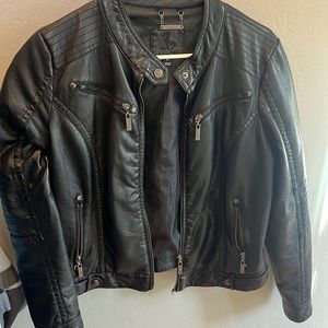 Black faux leather jacket